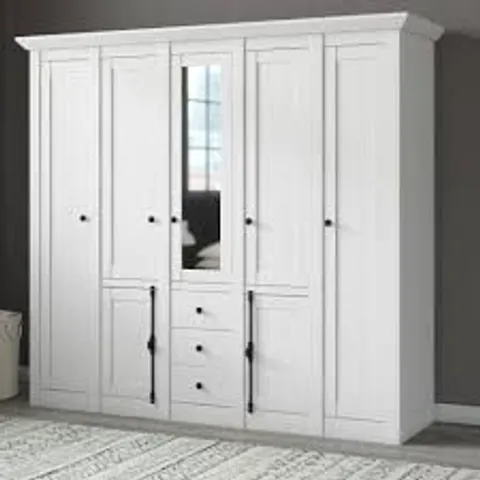 BOXED BERWYN 7 DOOR MANUFACTURED WOOD WARDROBE (8 BOXES)