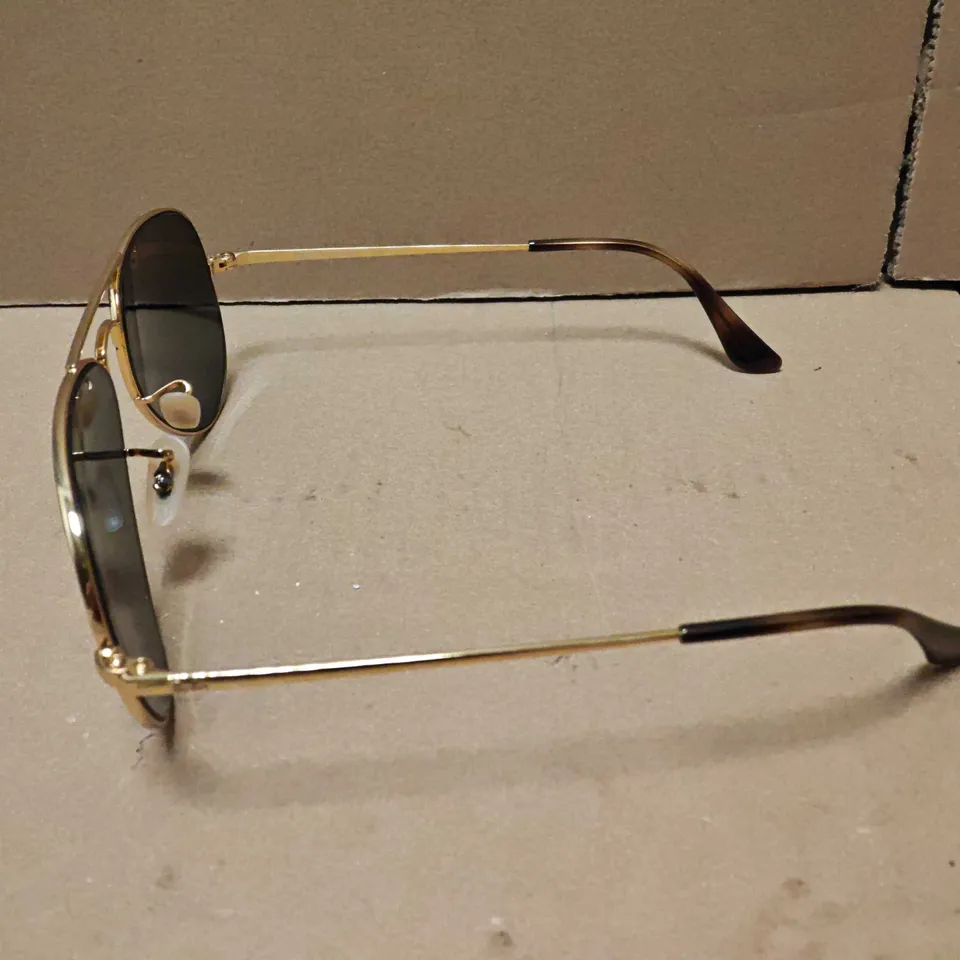 RAY BAN GOLD TONE FRAMED GLASSES WITH CARRY CASE