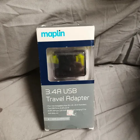 2 X MAPLIN 3.4A USB TRAVEL ADAPTER – FOUR PLUG TYPES (EU/UK/US/AUSTRALIAN)