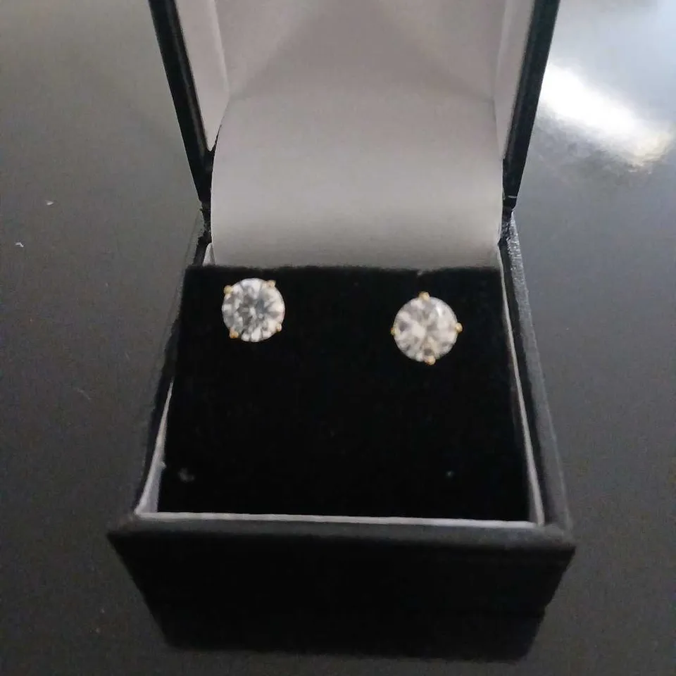 DIAMONIQUE PEARL STUD SET OF OF STERLING SILVER GOLD PLATED EARRINGS