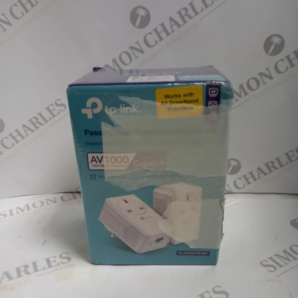 BOXED & SEALED TP-LINK PASSTHROUGH POWERLINE STARTER KIT AV1000 TL-PA7017P KIT