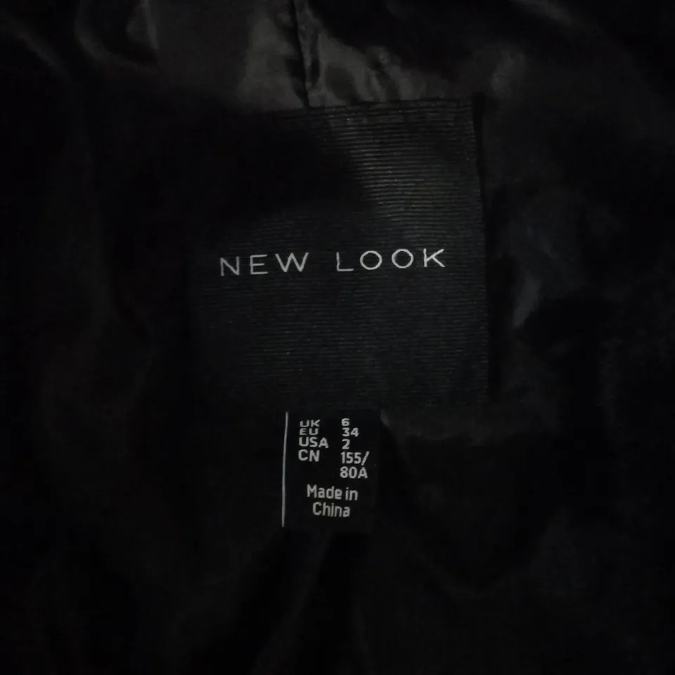 NEW LOOK BLACK FLUFFY JACKET - SIZE 6