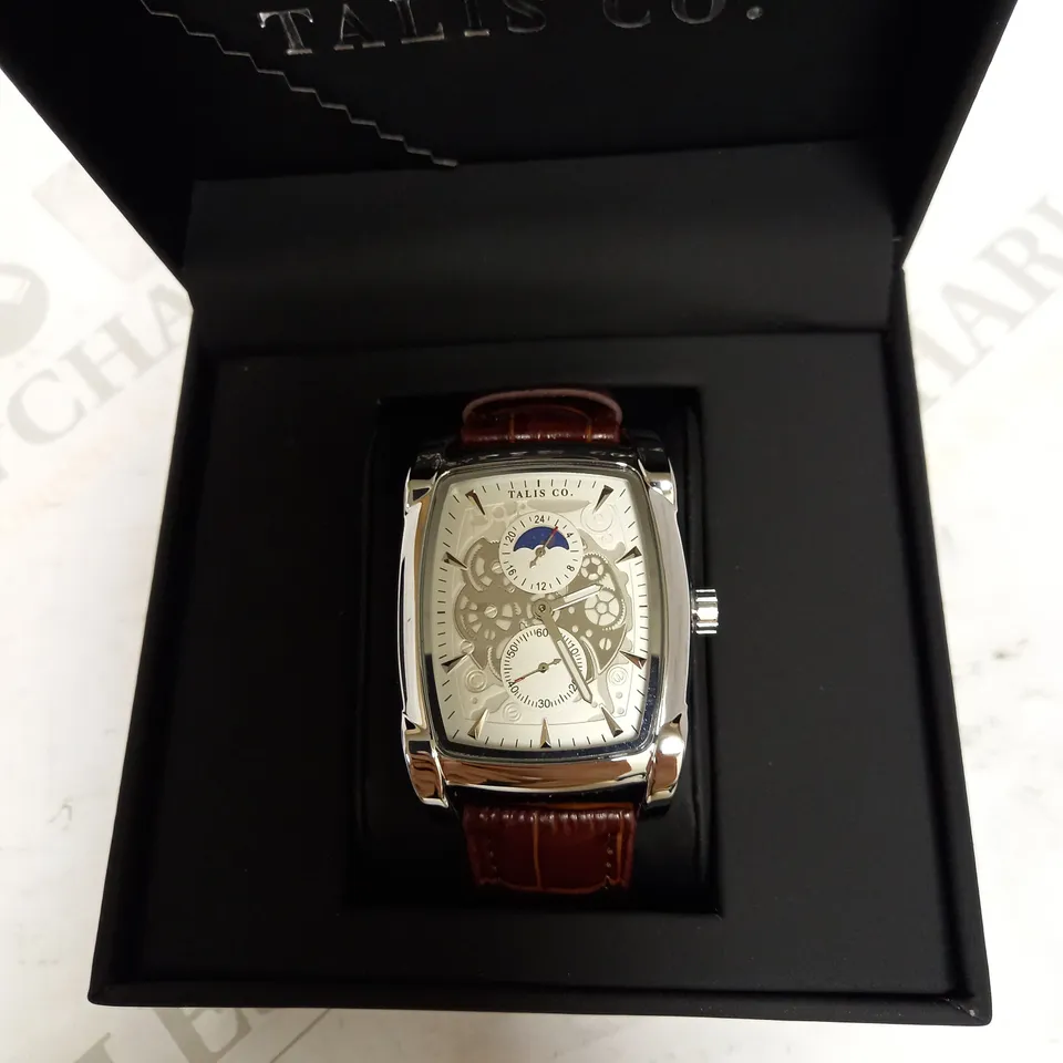 TALIS CO BROWN CROC LEATHER STRAP WRISTWATCH RRP £550