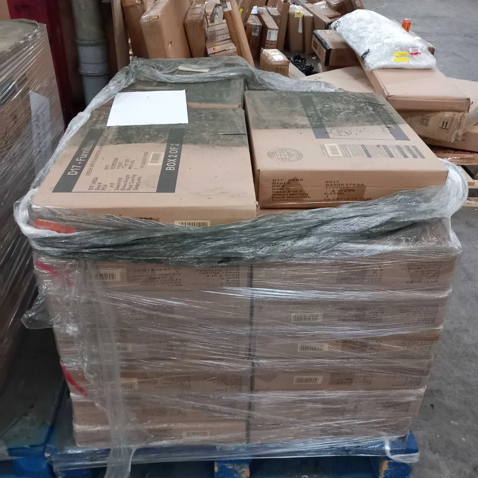 PALLET OF FRESH WHITE NARROW LADDER SHELF PARTS 