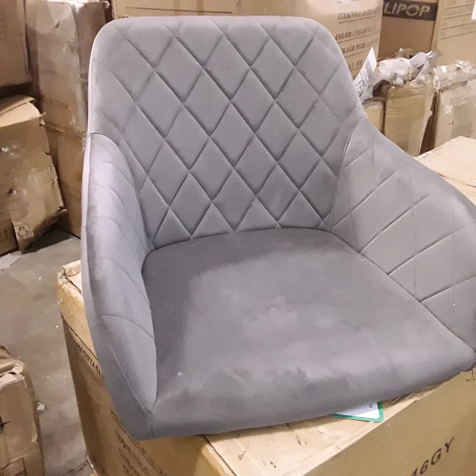 BOXED UPHOLSTERED FABRIC DINNING CHAIR - GREY (1 BOX)