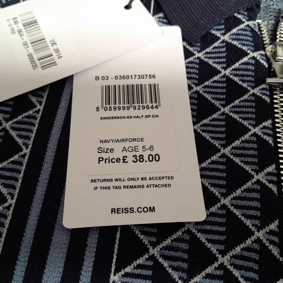 REISS KIDS COLLARED TOP IN BLUE - 5/6 YRS