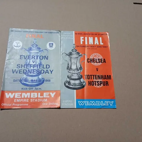 FA CUP FINAL OFFICIAL PROGRAMMES SET (WEMBLEY): 1966 EVERTON V SHEFFIELD WEDNESDAY; 1967 CHELSEA V TOTTENHAM HOTSPUR
