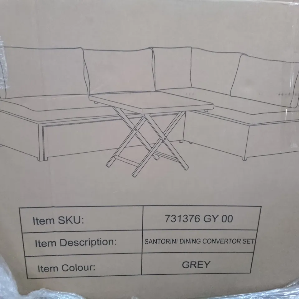 BOXED SANTORINI DINING CONVERTOR SET - GREY