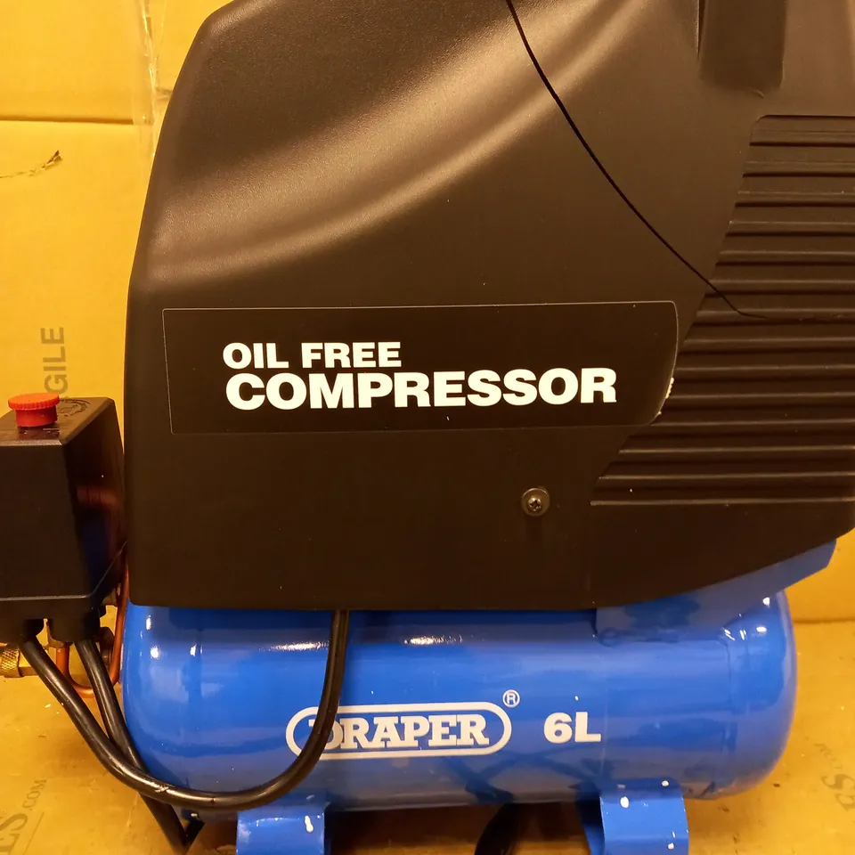 DRAPER 24974 6-LITRE 1.1KW OIL-FREE AIR COMPRESSOR