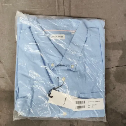 BAGGED JACK & JONES OXFORD SHIRT IN LIGHT BLUE SIZE 3XL