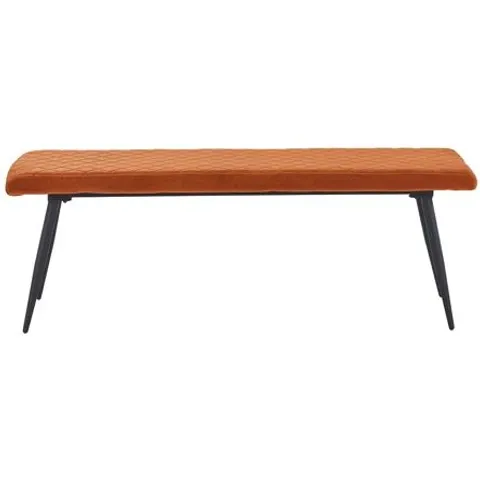 BOXED VELVET MUSTARD DINING BENCH