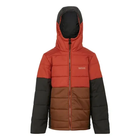 BRAND NEW REGATTA CHILDREN'S LOFTHOUSE VIII PADDED JACKET IN RED OCHRE/DARK BROWN SIZE UK 5-6 YEARS