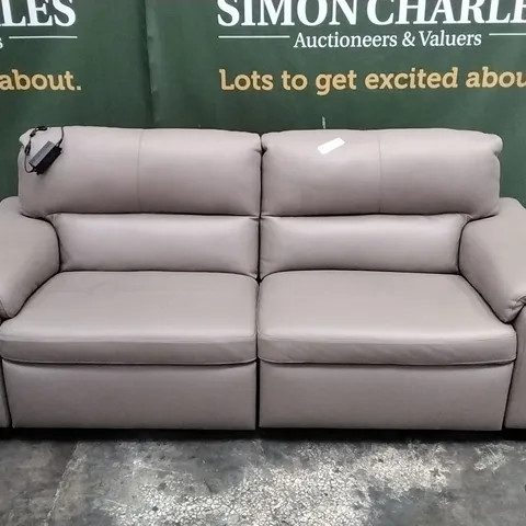 QUALITY ITALIAN DESIGNER GRADO POWER RECLINER LARGE SOFA IN MINK LEATHER