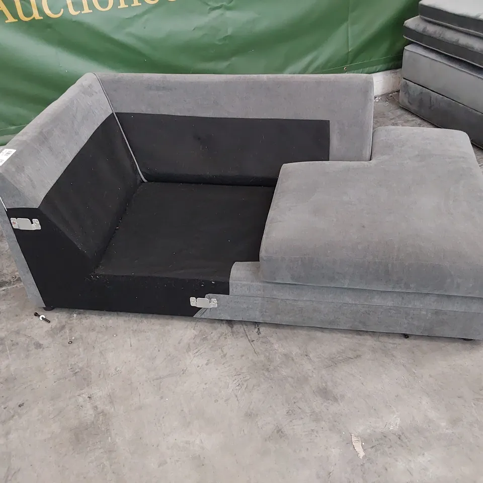 QUALITY DESIGNER CHAISE SOFA GREY FABRIC