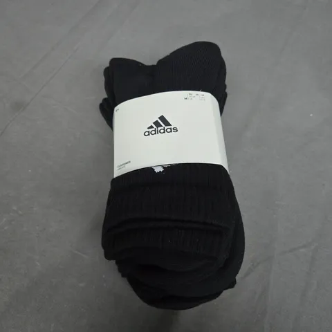 ADIDAS SPORT CREW SOCKS IN BLACK - X6 - SIZE 6.5-8