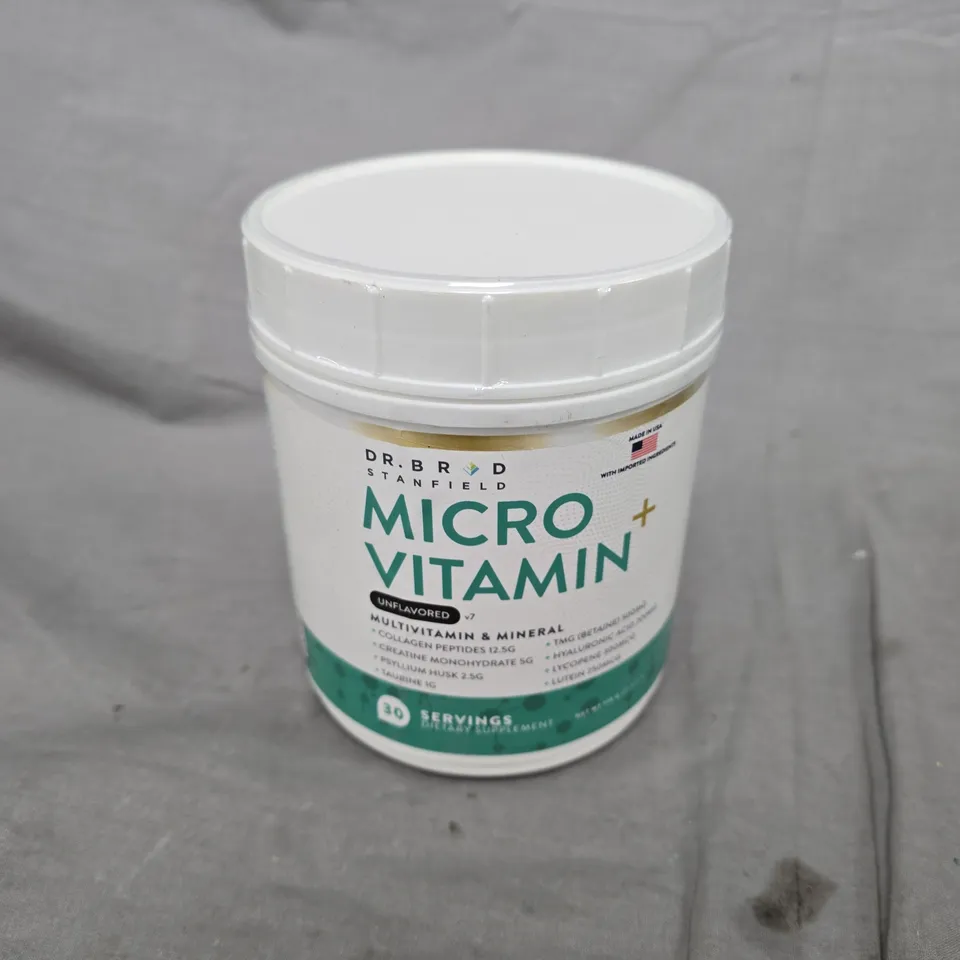 DR BRAD STANFIELD COLLAGEN PEPTIDES CREATINE MONOHYDRATE PSYLLIUM HUSK TAURINE TMG HYALURONIC ACID MULTIVITAMIN & MINERAL (30 SERVINGS, UNFLAVORED) 
