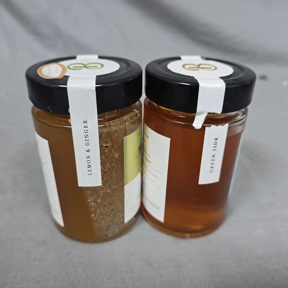 LOT OF 2 BALQEES 250G HONEYS - GREEK SIDR AND LEMON & GINGER