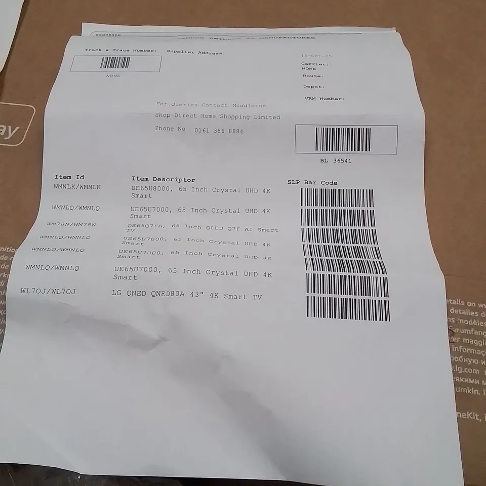 PALLET CONTAINING APPROXIMATELY 9 DAMAGED TVS