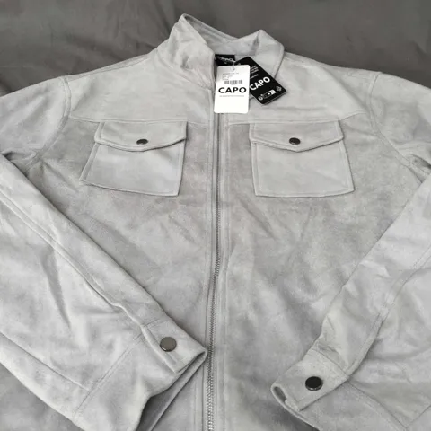 CAPO SUEDE JACKET - GREY, MEN'S, SIZE M