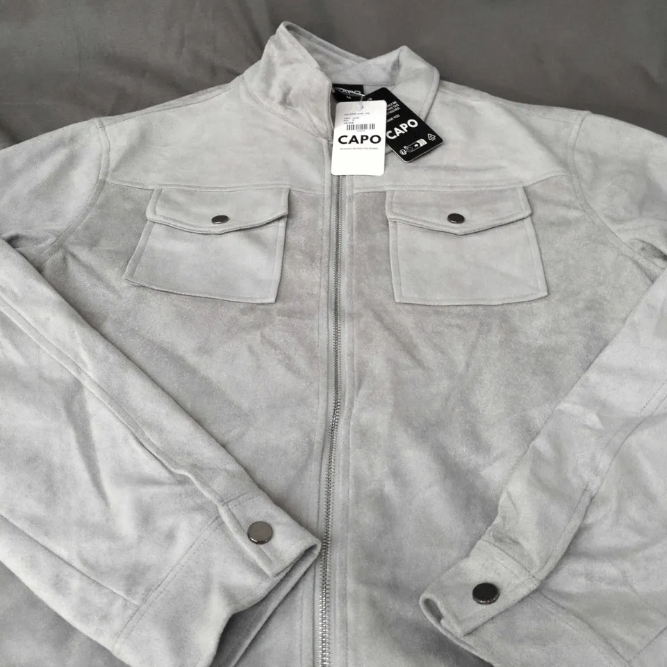 CAPO SUEDE JACKET - GREY, MEN'S, SIZE M