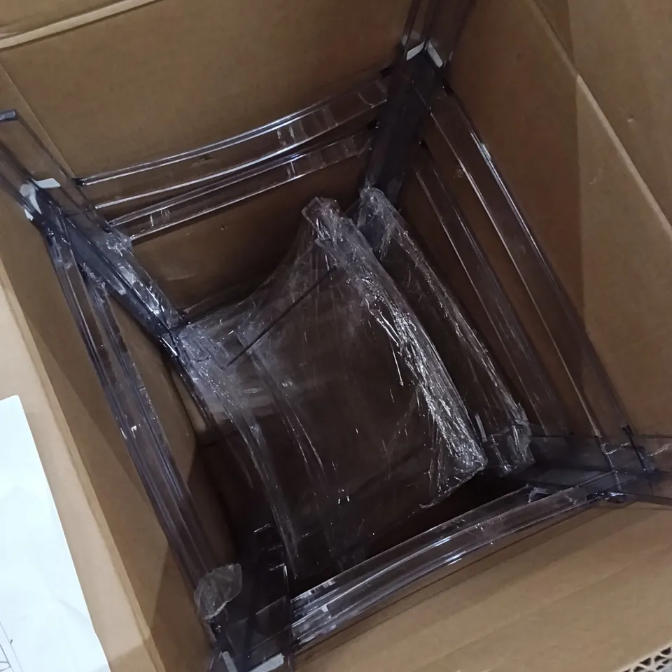 BOXED CLEAR/TRANSPARENT CHAIR (SET OF 2) (1 BOX)