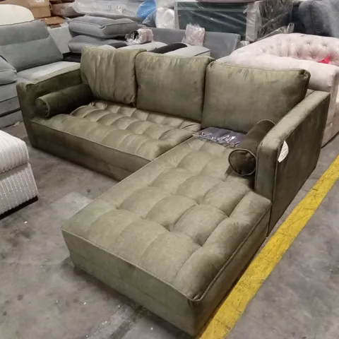 NEW ORLEANS FABRIC CHAISE SOFA - OLIVE