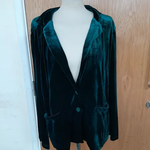 MINT LIMIT VELVET BLAZER STYLE JACKET SIZE 2XL IN EMERALD GREEN