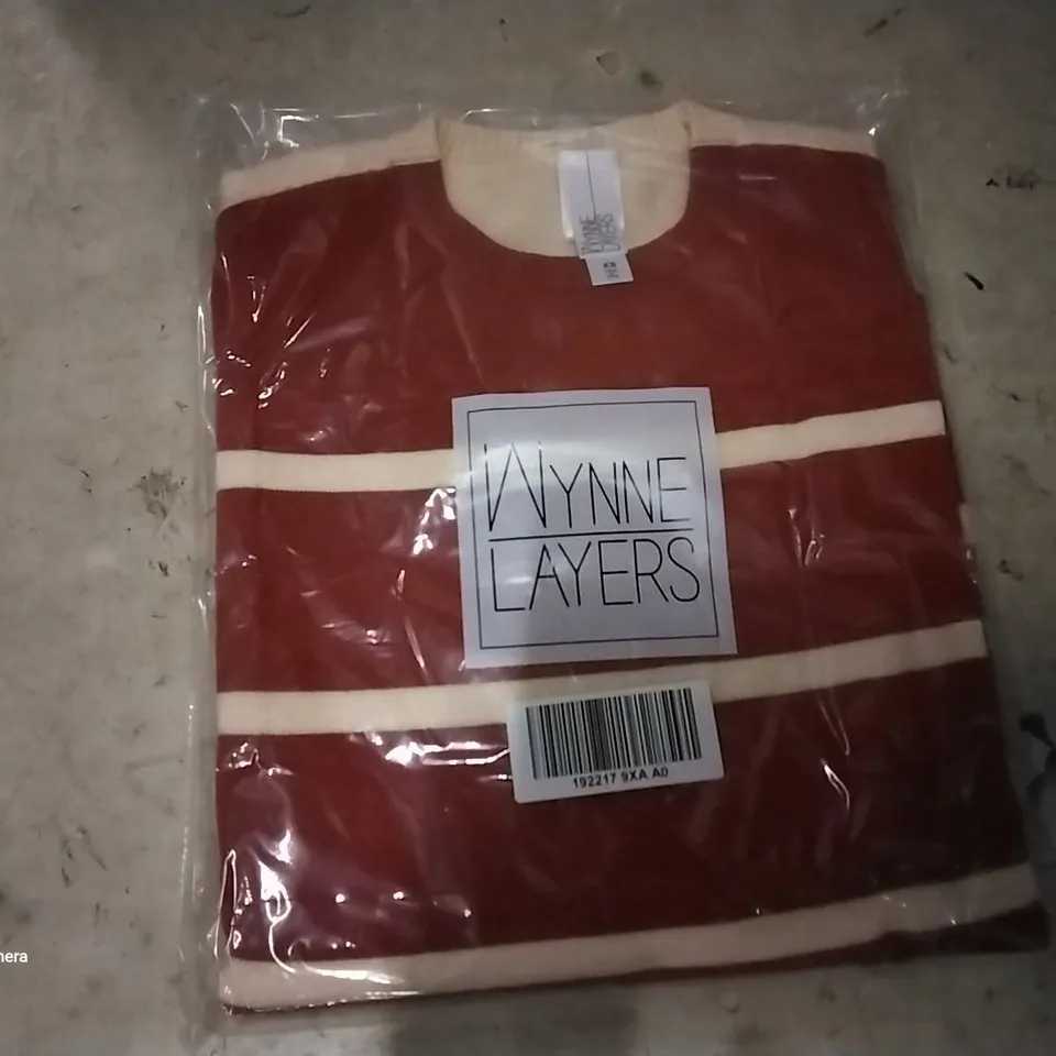  BOX OF 8 WYNEE LAYERS RED & WHITE SWEATERS SIZE XS