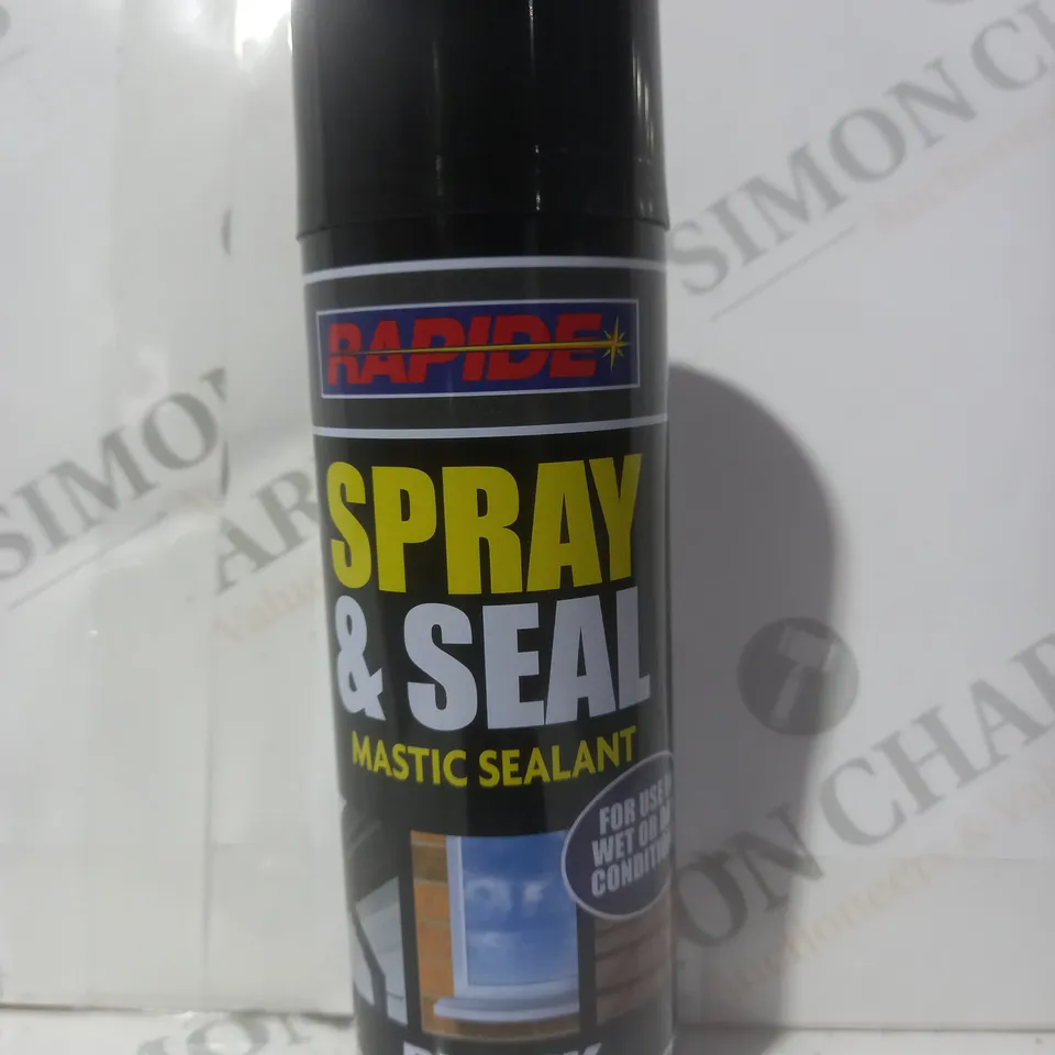 BOX OF APPROXIMATELY 20 RAPIDE SPRAY & SEAL MASTIC SEAL IN BLACK CANS (300ML)