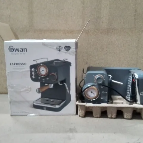BOXED SWAN ESPRESSO COFFEE MAKER COTTON SLATE GREY
