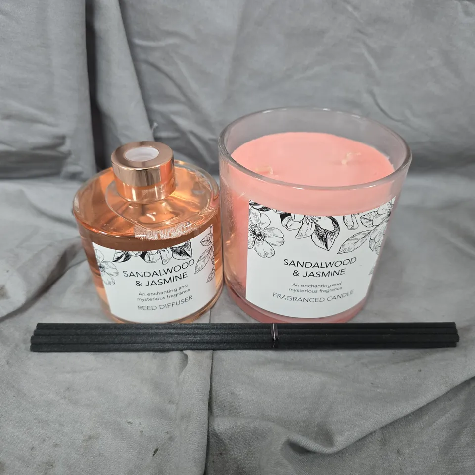 SANDALWOOD & JASMINE REED DIFFUSER & FRAGRANCED CANDLE SET