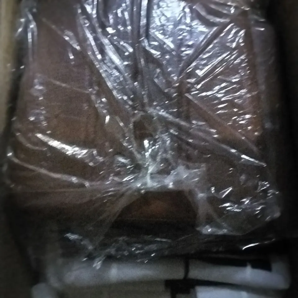 BOXED 4 RETRO BROWN CHAIRS