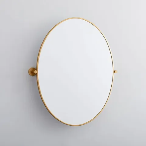 BRAND NEW BOXED METAL FRAME PIVOT WALL MIRROR - OVAL // 68cm W x 10cm D X 61cm H