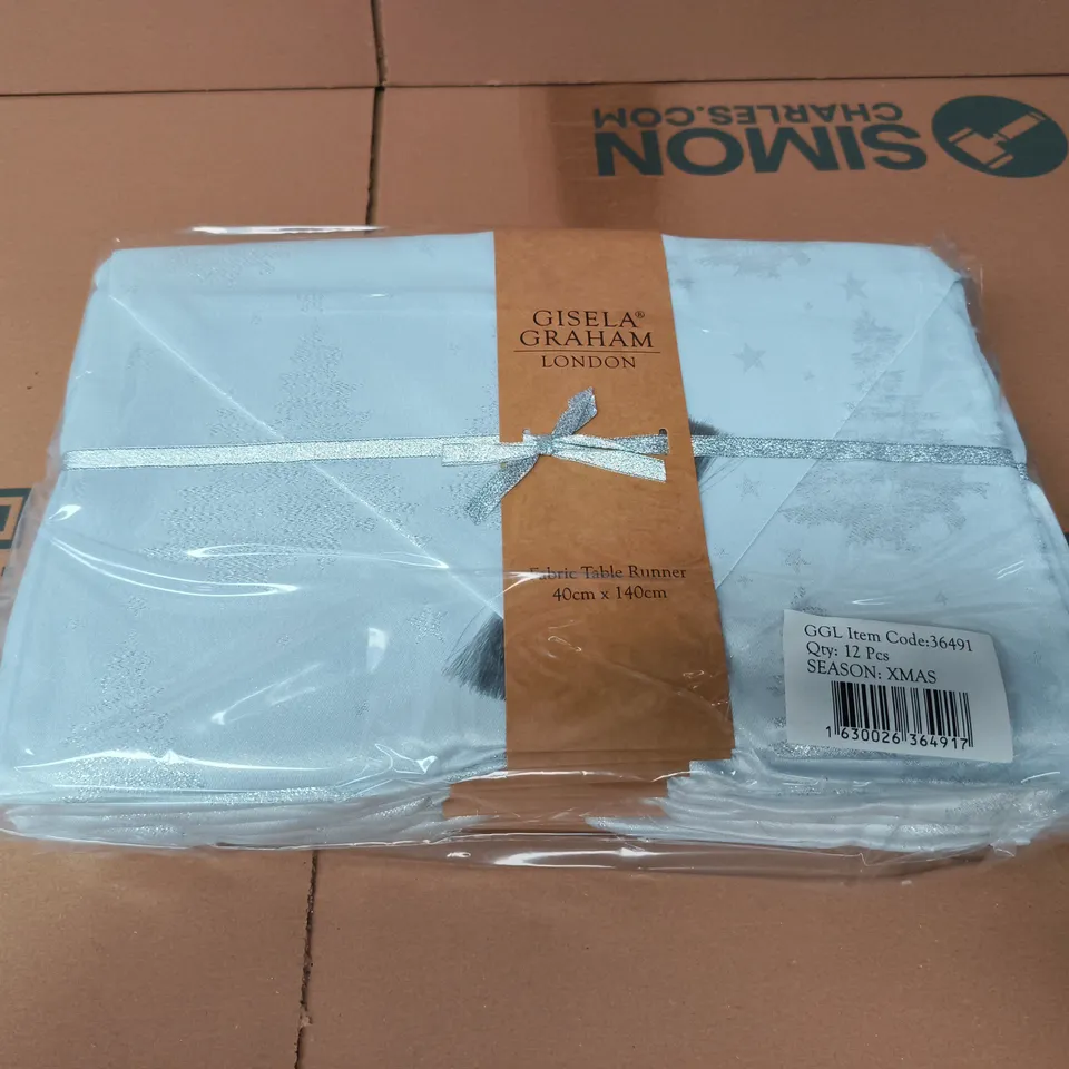 APPROXIMATELY 60 GISELA GRAHAM XMAS FABRIC TABLE RUNNERS