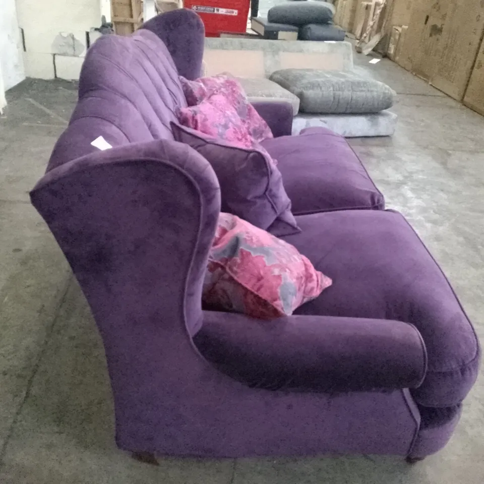 QUALITY DESIGNER 2 SEATER SOFA - PURPLE FABRIC 