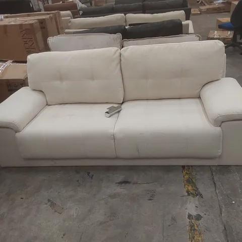 QUALITY DESIGNER 3-SEATER FABRIC UPHOLSTERED SOFA