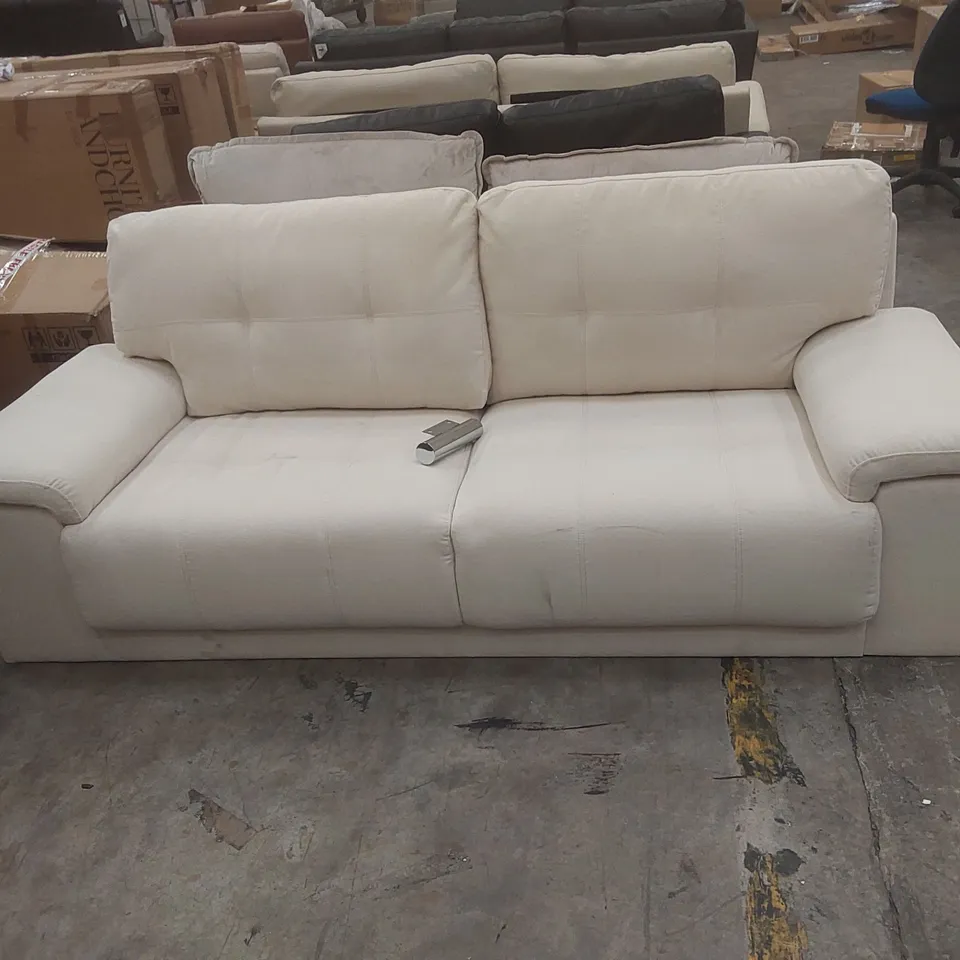 QUALITY DESIGNER 3-SEATER FABRIC UPHOLSTERED SOFA