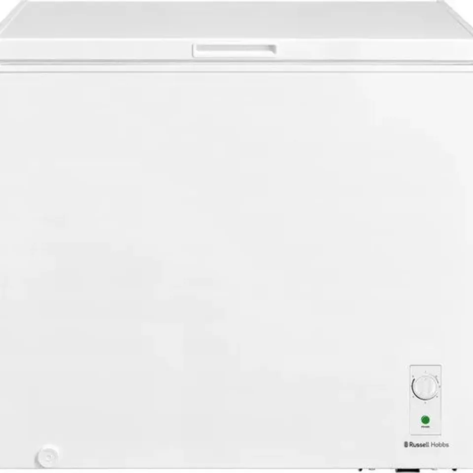 BOXED RUSSELL HOBBS RH198CF3003 198L FREESTANDING WHITE CHEST FREEZER WITH ADJUSTABLE THERMOSTAT, 4 STAR FREEZER RATING