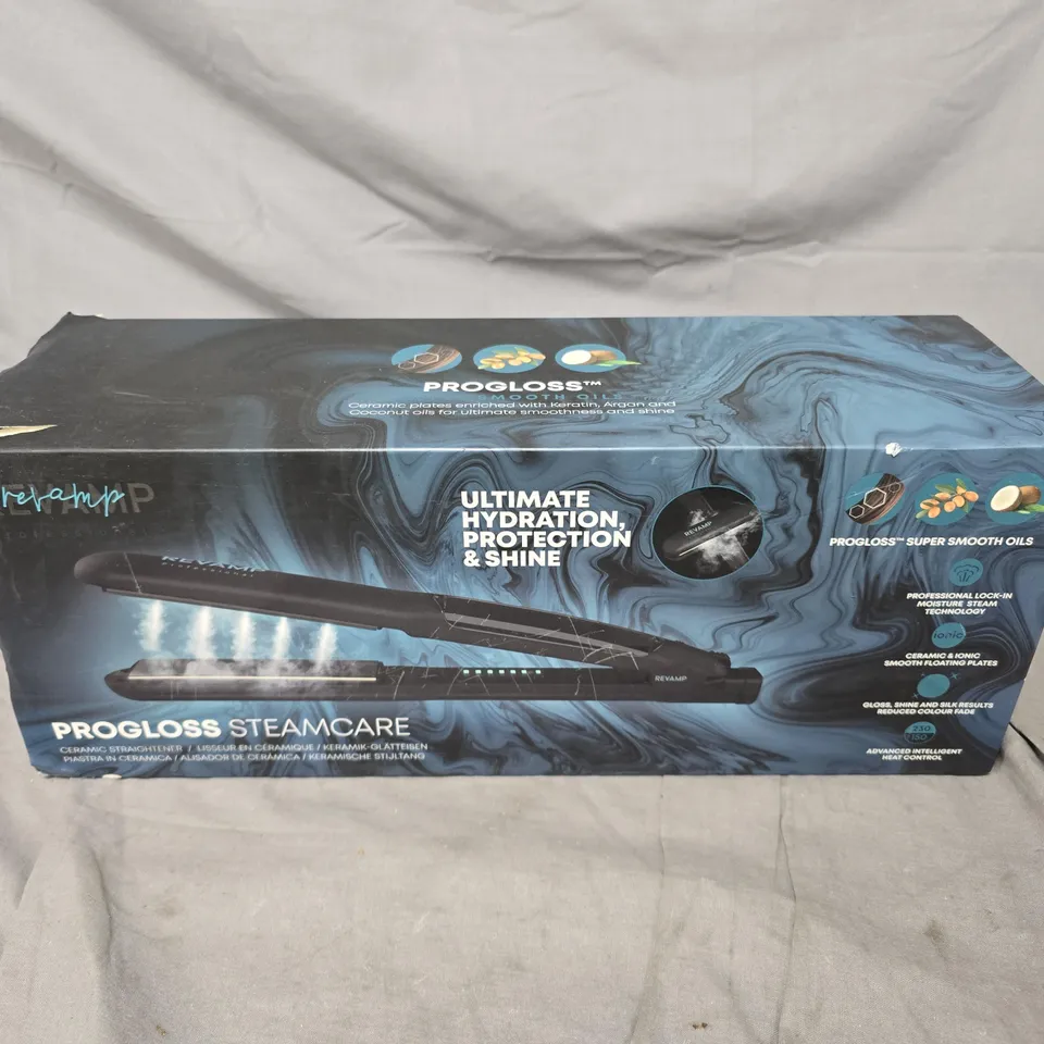 BOXED REVAMP PROGLOSS STEAMCARE CERAMIC STRAIGHTENER