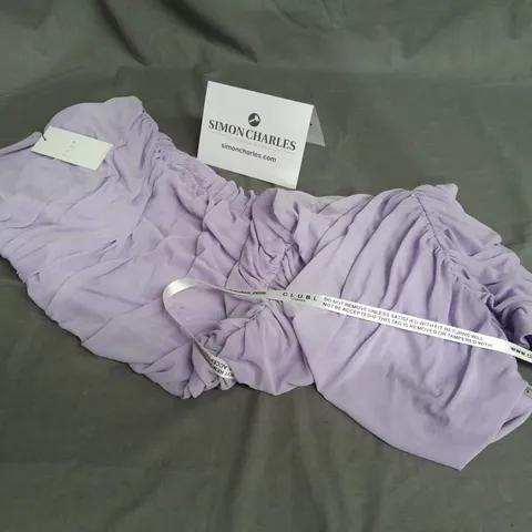 CLUB OF LONDON LILAC RUCHED CORSET BODYCON MIDI DRESS - UK 8