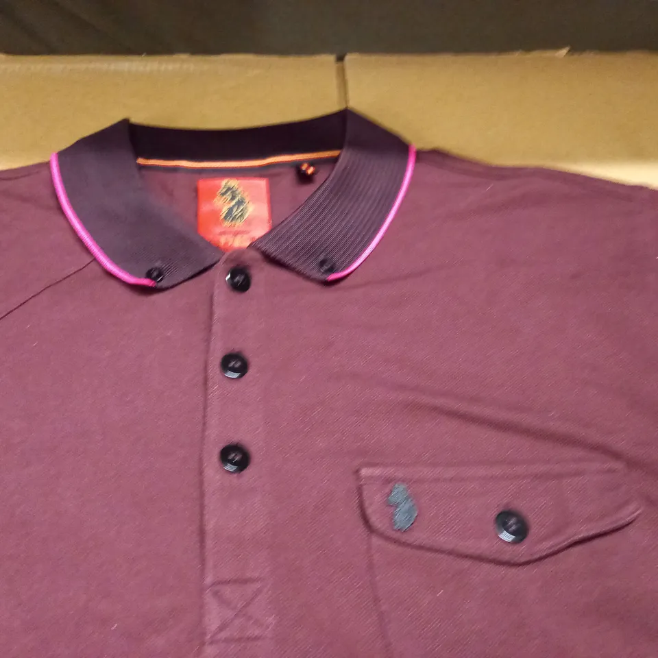 LUKE BURGHUNDY POLO SHIRT - XL