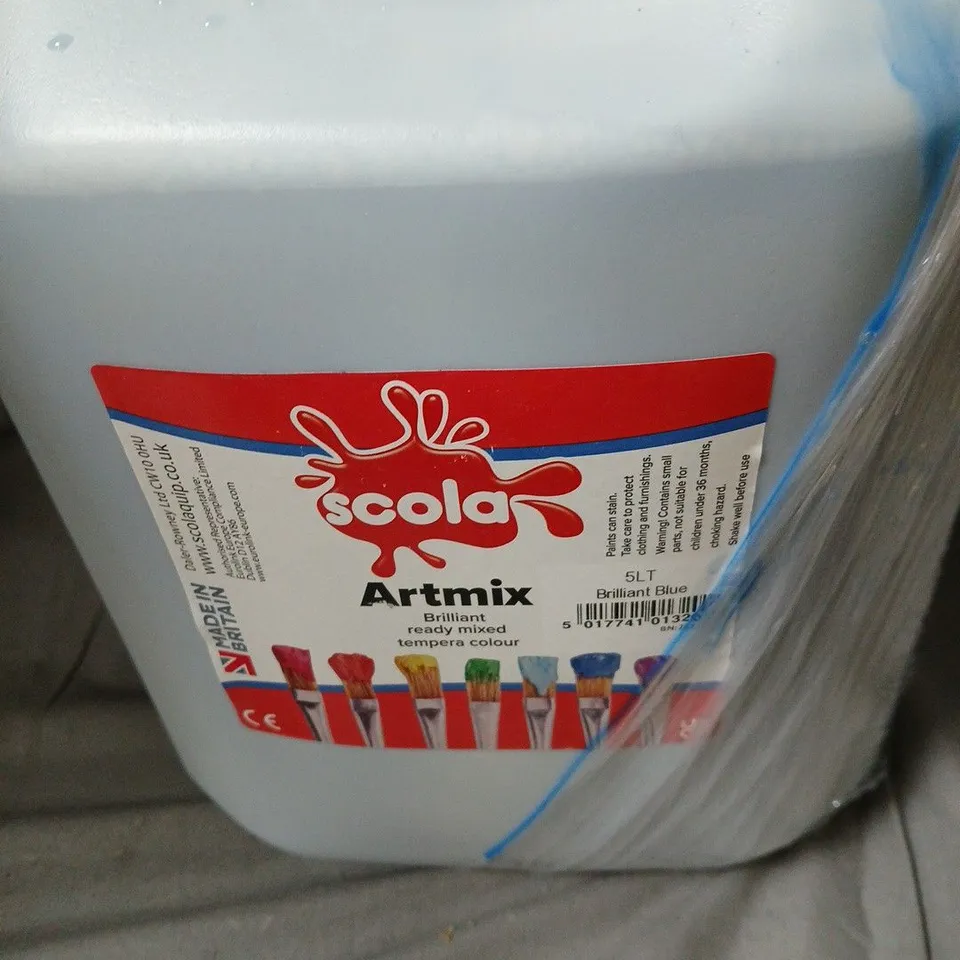BOX OF 4 SCOLA ARTMIX 5L BRILLIANT BLUE TEMPERA COLOUR