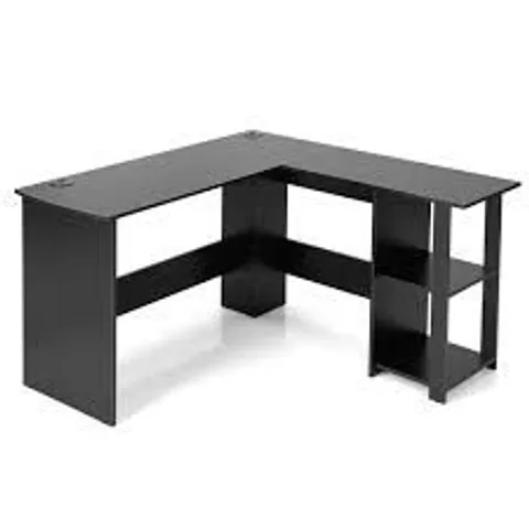 BOXED COSTWAY MODERN L-SHAPED CORNER COMPUTER DESK W/ STORAGE SHELVES HOME OFFICE STUDY WORKSTATION