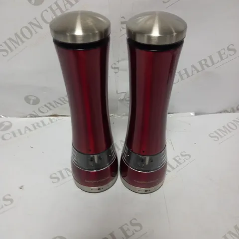 MORPHY RICHARDS ACCENTS ELECTRONIC SALT AND PEPPER MILL - RED