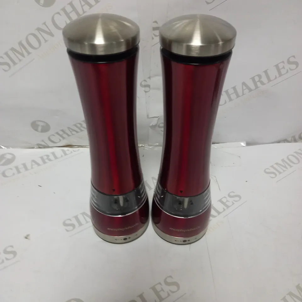 MORPHY RICHARDS ACCENTS ELECTRONIC SALT AND PEPPER MILL - RED
