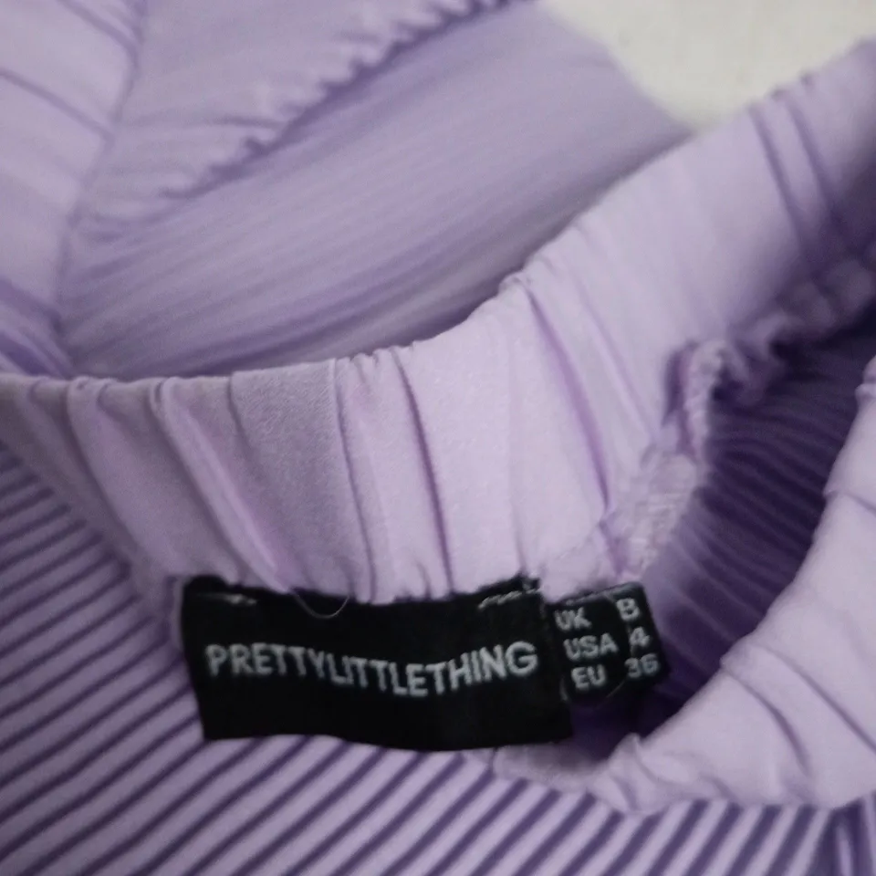 PRETTYLITTLETHING LAVENDER  PLEATED SHORTS , UK 8 (EU 36)
