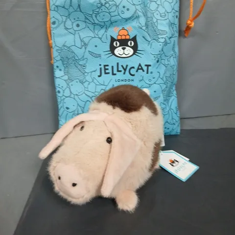 JELLYCAT OLD SPOT HIGGELDY PIGGELDY PLUSH TOY WITH TURQUOISE JELLYCAT LONDON BAG