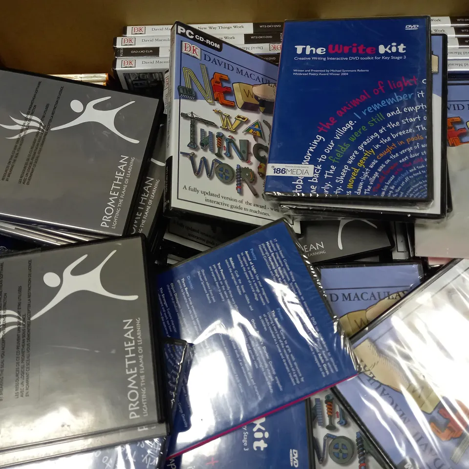 LOT OF APPROX 50 ASSORTED DVD FOR CREATIVE WRITING ON INTERACTIVE WHITEBOARDS 