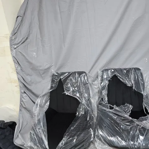 2 BLACK FLATPACK CHAIRS WITH LEGS AND BOLTS