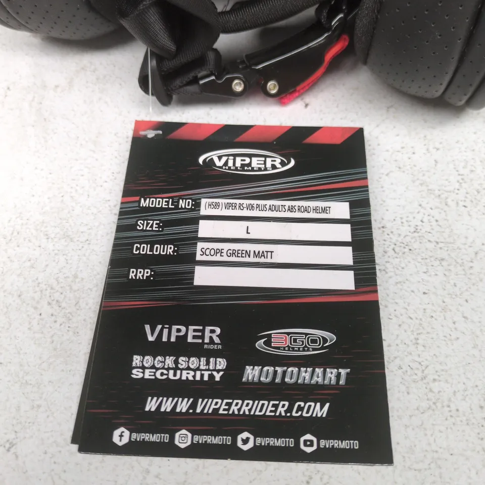 VIPER RS-V06 PLUS ADULTS ABS ROAD HELMET – SCOPE GREEN MATT, SIZE L